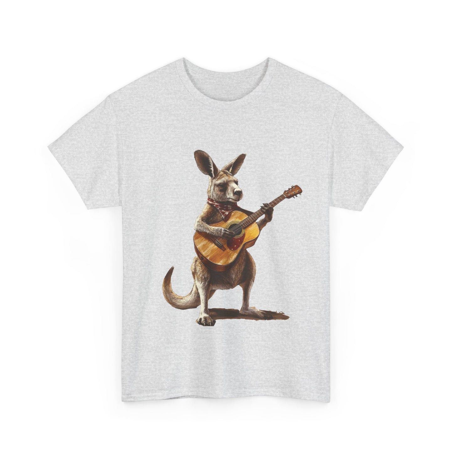 Kangaroo Musician Tee, Fun Graphic Shirt, Unisex Cotton Tee, Gift for Music Lovers, Aussie Music Lover Gift, Guitar Playing Kangaroo T-Shirt
