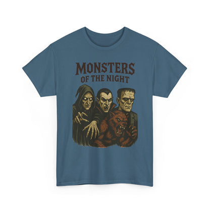 Monsters of the Night Men's T-Shirt, Classic Horror Movie Monsters Graphic Tee, Halloween Shirt