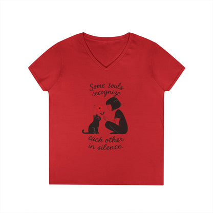 Cat Lover's V-Neck T-Shirt - Cute Graphic Tee for Pet Owners, Gifts for Cat Lovers, Animal Lover Apparel, Valentine's Day, Cat Love