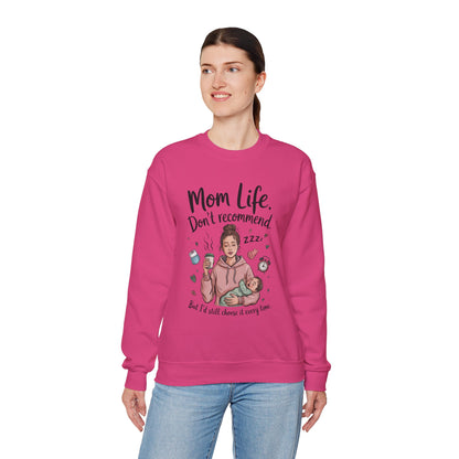 Mom Life Crewneck Sweatshirt, New Mom Gift, Cozy Everyday Wear, Funny Parent Apparel, Tired Mama Humor Tee