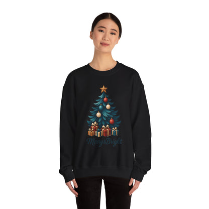 Merry Bright Christmas Sweatshirt, Cozy Holiday Pullover