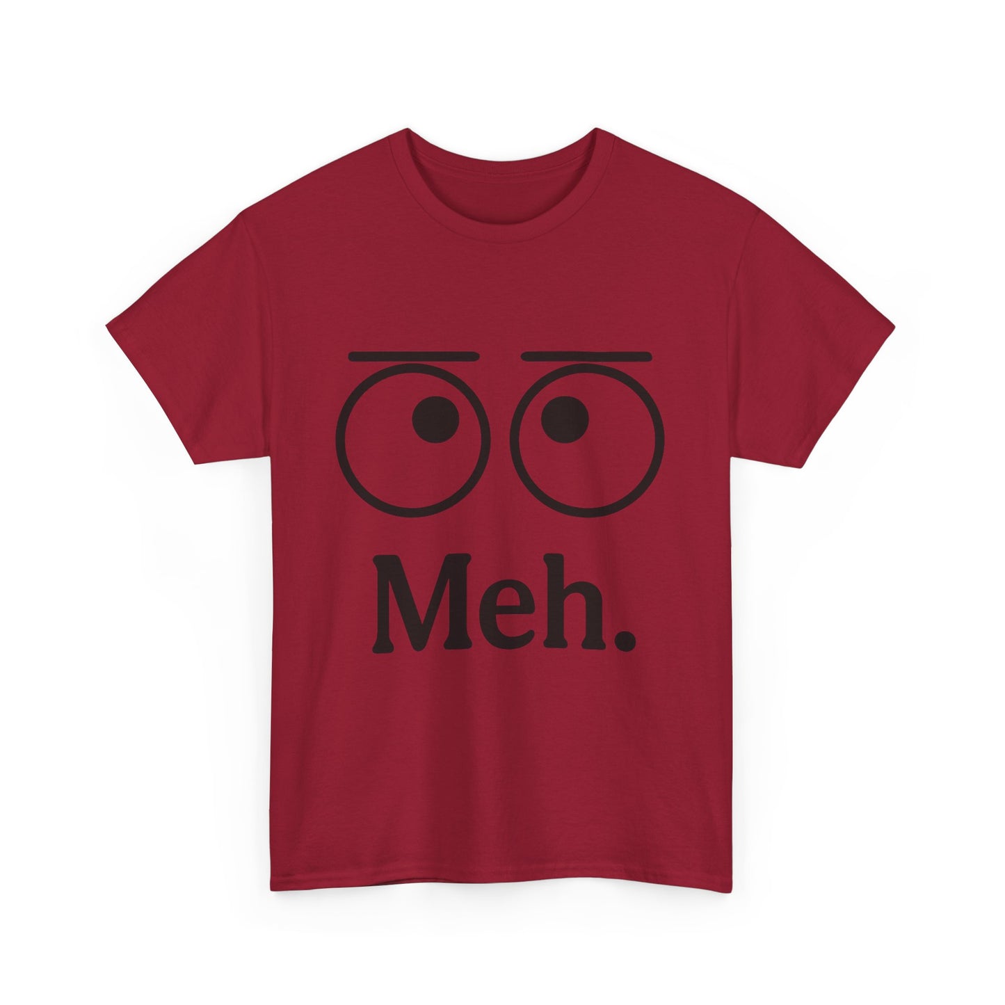 Funny Unisex Heavy Cotton Tee - 'Meh' Graphic Shirt, Casual Wear, Gift for Friends, Humor Tee, Everyday Outfit