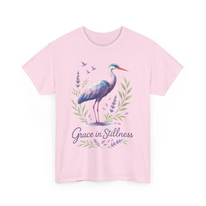 Polygonal Heron Graphic Shirt, Womens Artistic Bird Tee, Nature-Inspired Minimalist Design, Geometric Crane Tee, Bird Lovers Gift