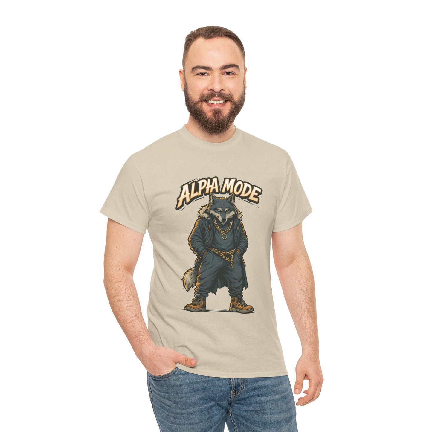 Alpha Mode Wolf Shirt, Mens Streetwear Graphic Tee, Hip Hop Wolf T-Shirt, Alpha Male Power Shirt, Cool Urban Wolf Gift, Trendy Summer Shirt