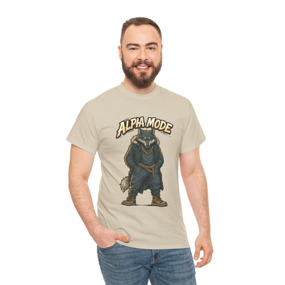Alpha Mode Wolf Shirt, Mens Streetwear Graphic Tee, Hip Hop Wolf T-Shirt, Alpha Male Power Shirt, Cool Urban Wolf Gift, Trendy Summer Shirt