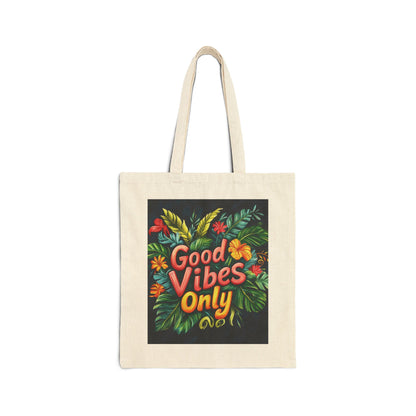 Good Vibes Only Tote Bag | Eco-Friendly Cotton Bag, Beach Bag, Shopper, Gift for Friends, Positive Energy Bag