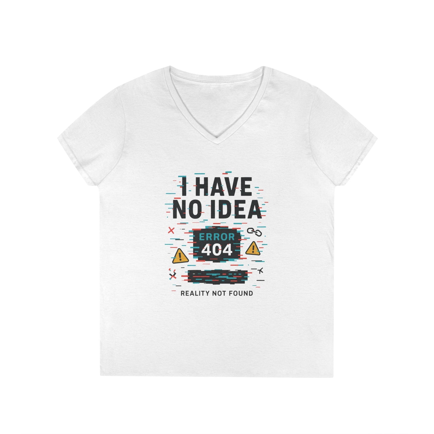 Error 404 V-Neck T-Shirt, Funny Tee, Casual Wear, Gift for Tech Lovers, Geeky Humor Shirt, Unique Birthday Present