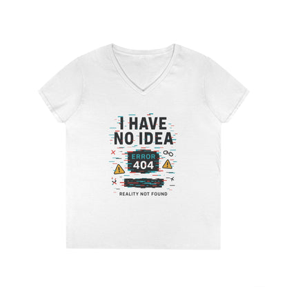 Error 404 V-Neck T-Shirt, Funny Tee, Casual Wear, Gift for Tech Lovers, Geeky Humor Shirt, Unique Birthday Present