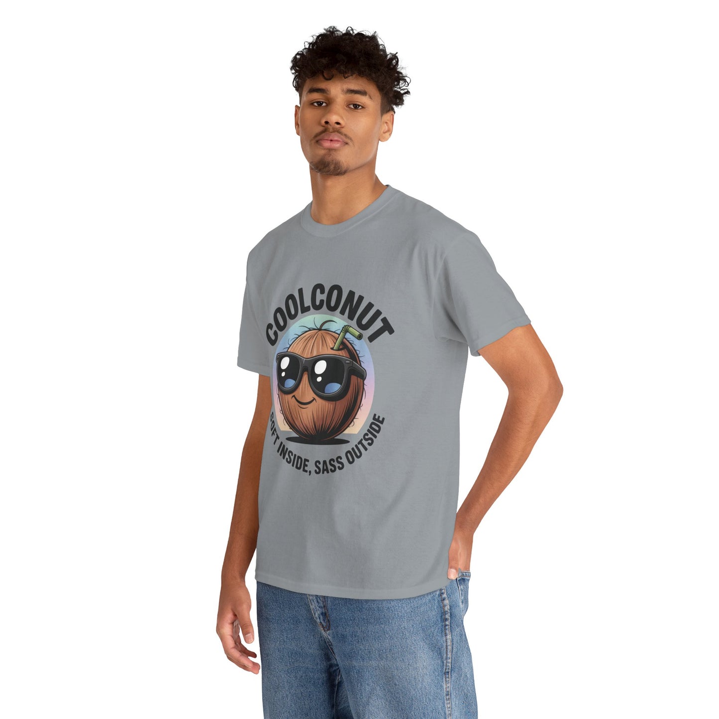 Coolconut Graphic Men's Tee, Soft Inside Sass Outside, Men's T-Shirt for Beach Lovers, Men's Fun Gift, Summer Vibes, Humor Apparel