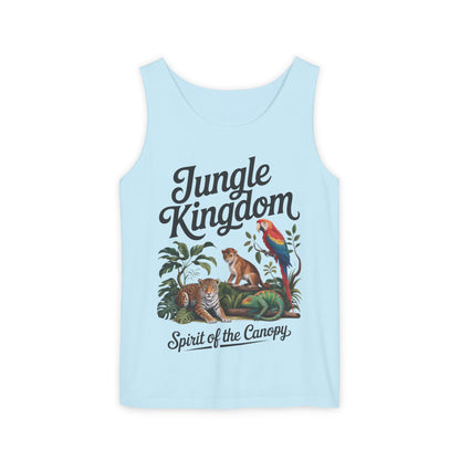 Jungle Kingdom Tank Top, Womens Garment-Dyed Sleeveless Shirt, Spirit of the Canopy Tee, Summer Outfit, Eco-Friendly Casual Wear