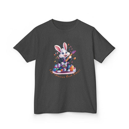 Explosive Rock Vibes Kids Tee - Fun Bunny Graphic T-Shirt for Young Rockstars