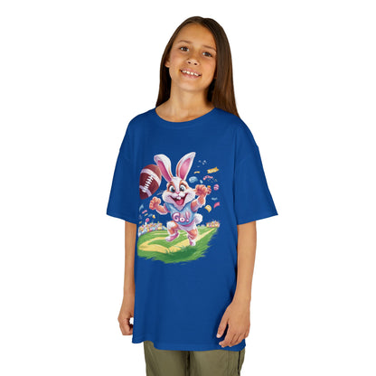 Touchdown Bunny Kids T-Shirt - Cute Easter Football Shirt for Kids, Fun Spring Outfit, Sports Bunny Tee Gift for Little Athletes Easter Gift