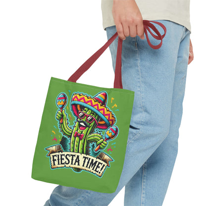 Fiesta Time Cactus Tote Bag, Funny Mexican Party Gift, Sombrero Maracas Print, Cinco de Mayo Bag, Summer Festival Tote, Beach Bag, Shopping