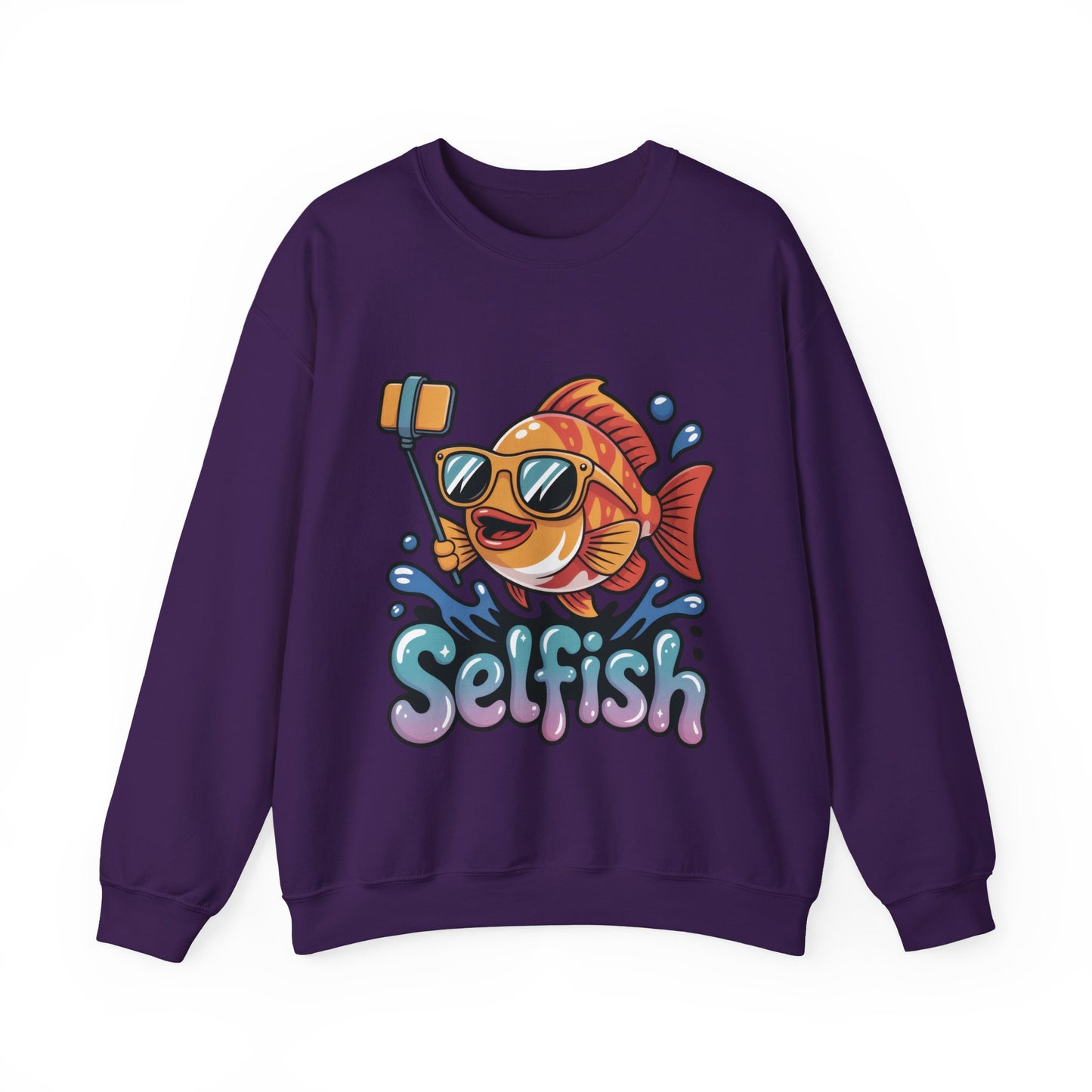 Selfish Womens Sweatshirt, Funny Selfie Pullover, Cute Ocean Pun Sweater, Playful Sea Life Gift, Fun Gift for Fish Lovers, Fishing Apparel