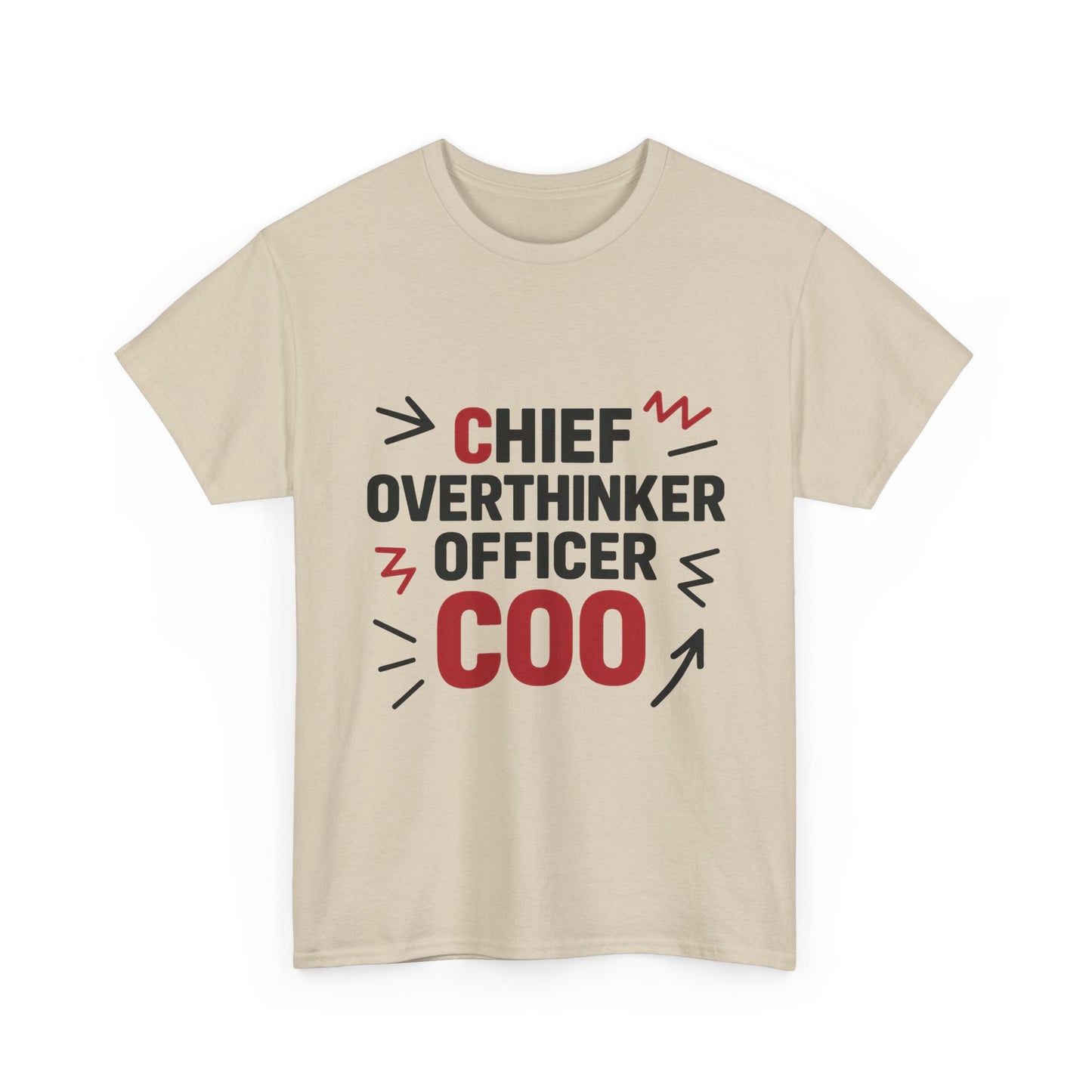 Men's COO T-Shirt, Chief Overthinker Officer Funny Graphic Tee, Office Humor Shirt for Him