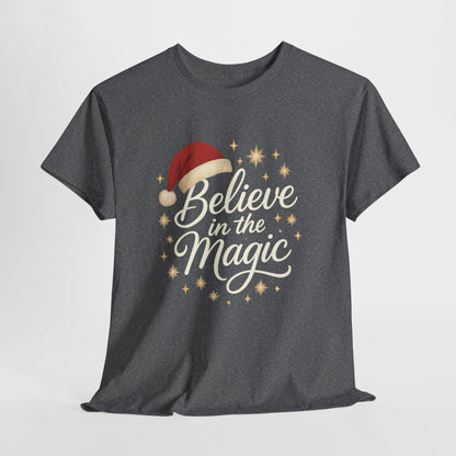 Believe in the Magic Christmas Women's Shirt, Santa Hat Holiday Tee