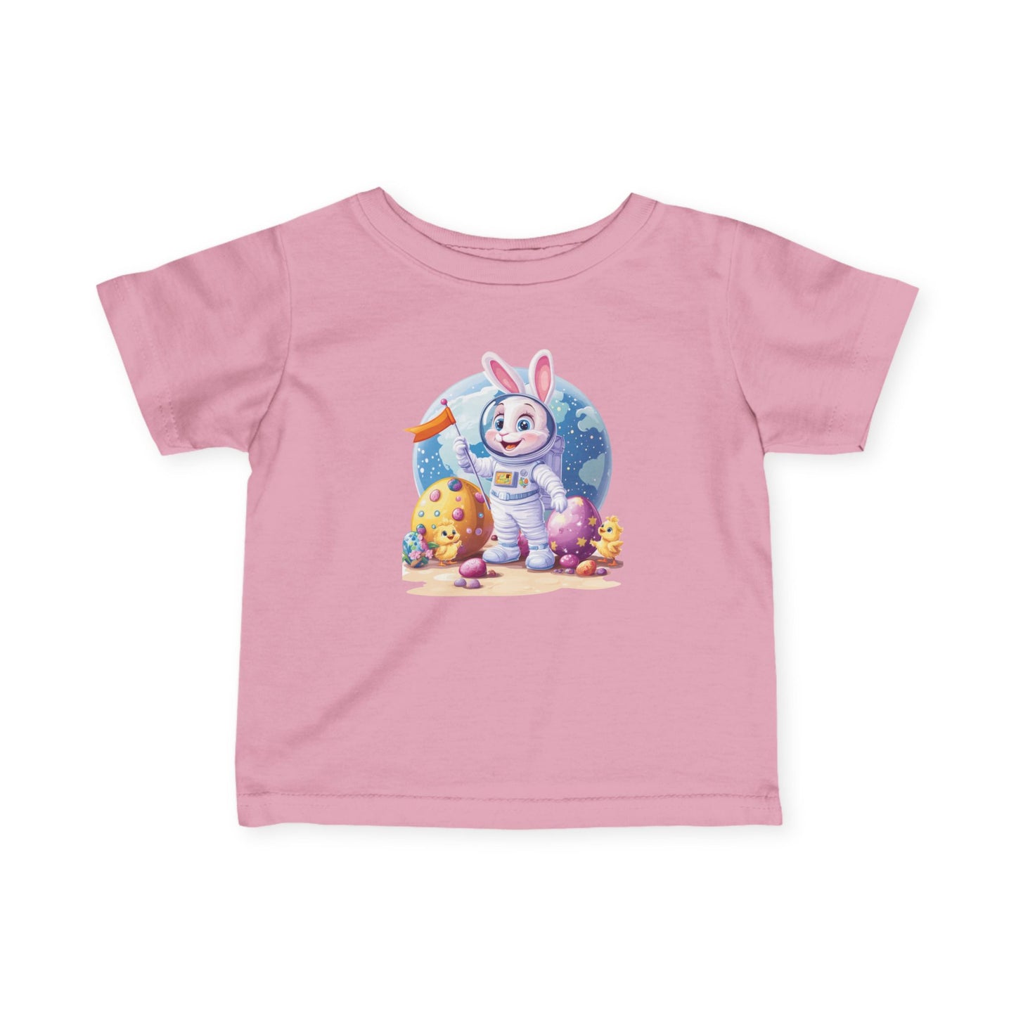 Astronaut Bunny Easter Tee, Space Rabbit Shirt for Babies, 6 to 24 Months, Outer Space Baby Easter Gift Tee, Toddler T-Shirt, Kids Bunny Top