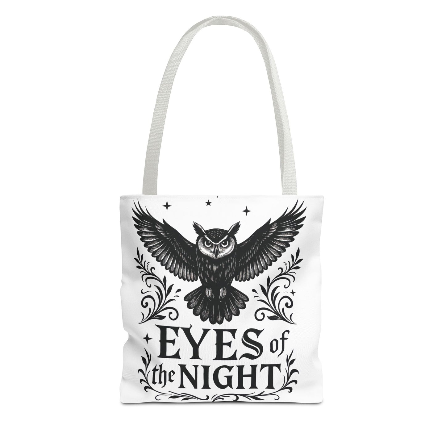Eyes of the Night Owl Tote Bag, Artsy Shopping Bag, Eco-Friendly Carryall, Unique Gift for Animal Lovers, Halloween Decor, Beach Tote