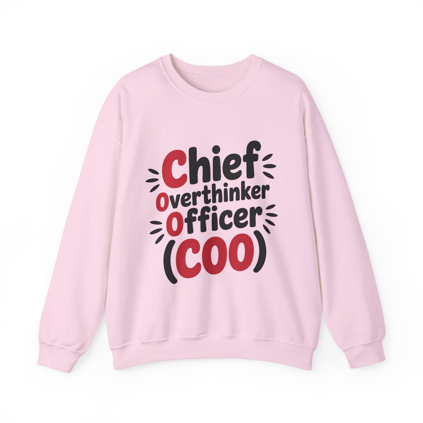 Chief Overthinker Officer Women's Sweatshirt, COO Funny Office Humor Graphic Pullover, Women's Heavy Blend™ Crewneck Sweatshirt