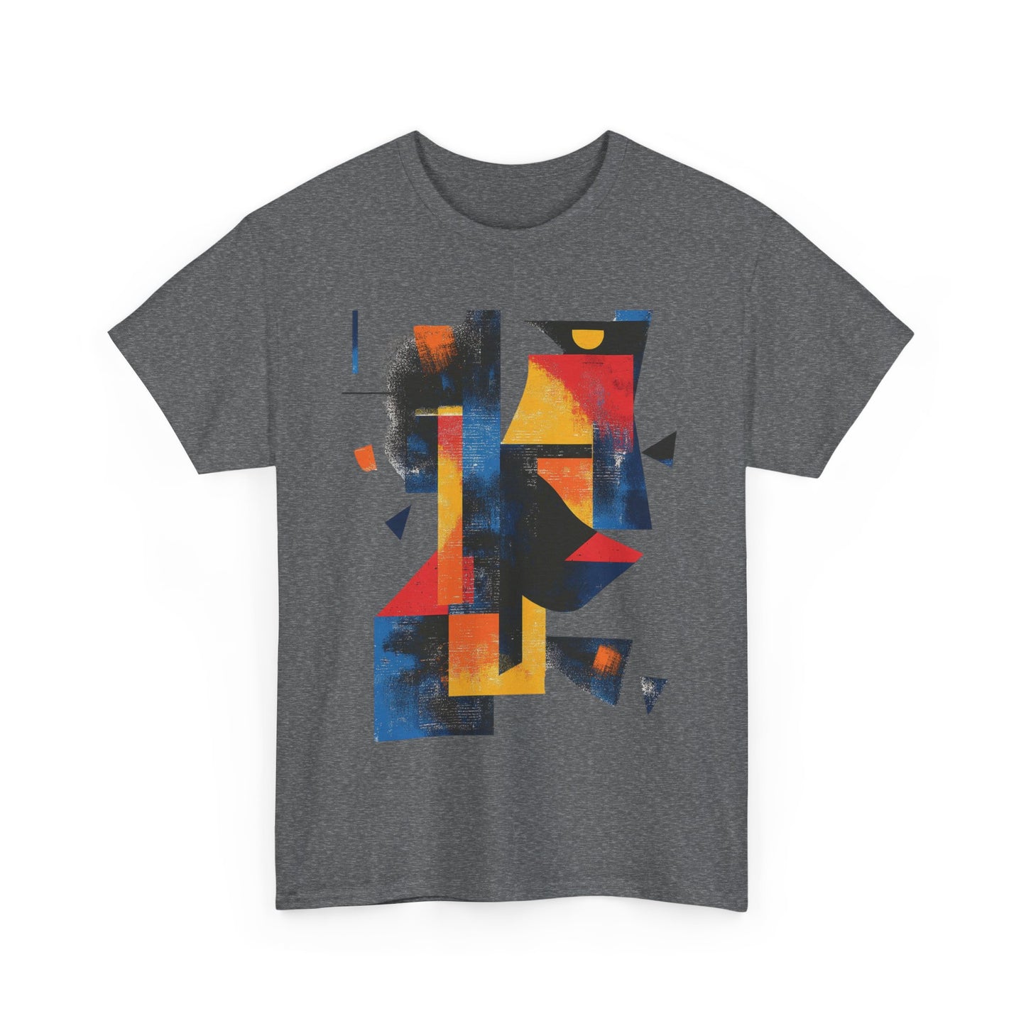Abstract Geometric Art T-Shirt, Colorful Unisex Heavy Cotton Tee, Modern Artistic Shirt, Bold Graphic Print Tee