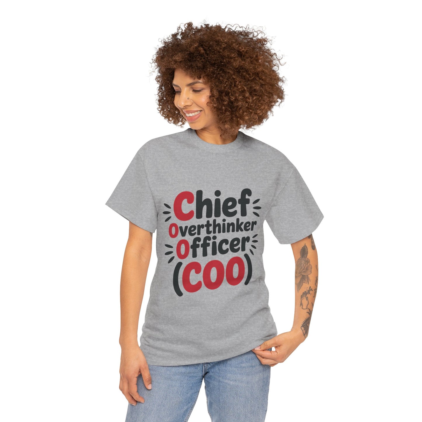 Women's COO T-Shirt, Chief Overthinker Officer Funny Graphic Tee, Sarcastic Work Shirt