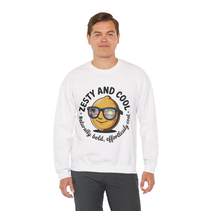 Zesty Lemon Mens Crewneck Sweatshirt - Fun Gift for Friends, Cool Casual Style, Summer Vibes, Mens Graphic Apparel, Perfect for Relaxing