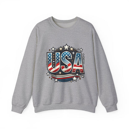 USA Pride Crewneck Sweatshirt, Comfortable Unisex Top, Great for Fourth of July, Independence Day, Everyday Wear, Cozy Gift