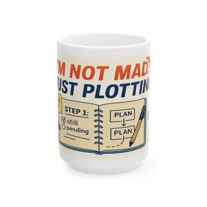 Funny Revenge Mug, Im Not Mad Just Plotting, Passive Aggressive Humor Coffee Cup, Sarcastic Office Gift, Funny Mug for Planning Lovers