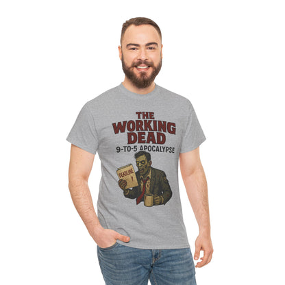 The Working Dead 9-to-5 Apocalypse Men's T-Shirt, Funny Horror Office Zombie Tee, Halloween Zombie Top, Work Humor Sweatshirt