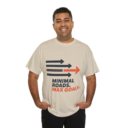Minimal Roads Max Goals Motivational Mens T-Shirt, Urban Style Graphic Tee