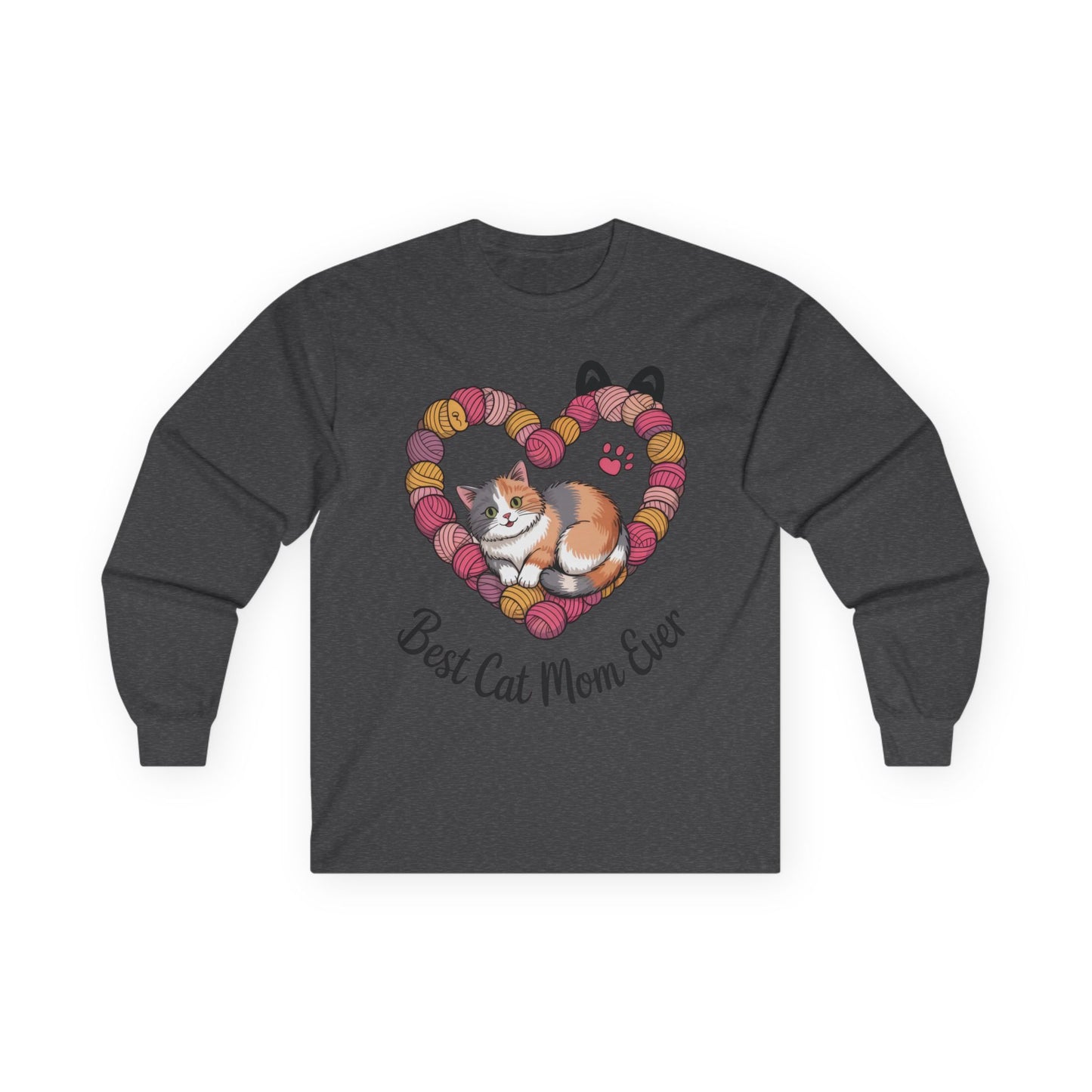 Best Cat Mom Ever Long Sleeve Tee, Cat Lover Gift, Pet Parent Apparel, Birthday Gift for Cat Moms, Cozy Cat Mom Shirt