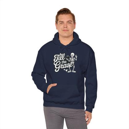 Funny Skeleton Bowling Mens Hoodie, Halloween Apparel, Funny Skeleton Bowling Shirt, Casual Mens Crewneck, Cool Bowler Skull Hoodie