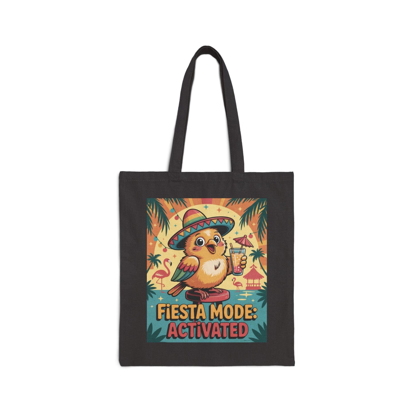 Fiesta Mode Activated Cotton Canvas Tote Bag, Fun Party Accessories, Eco-Friendly Shopping Bag, Summer Vibes Tote, Gift for Friends