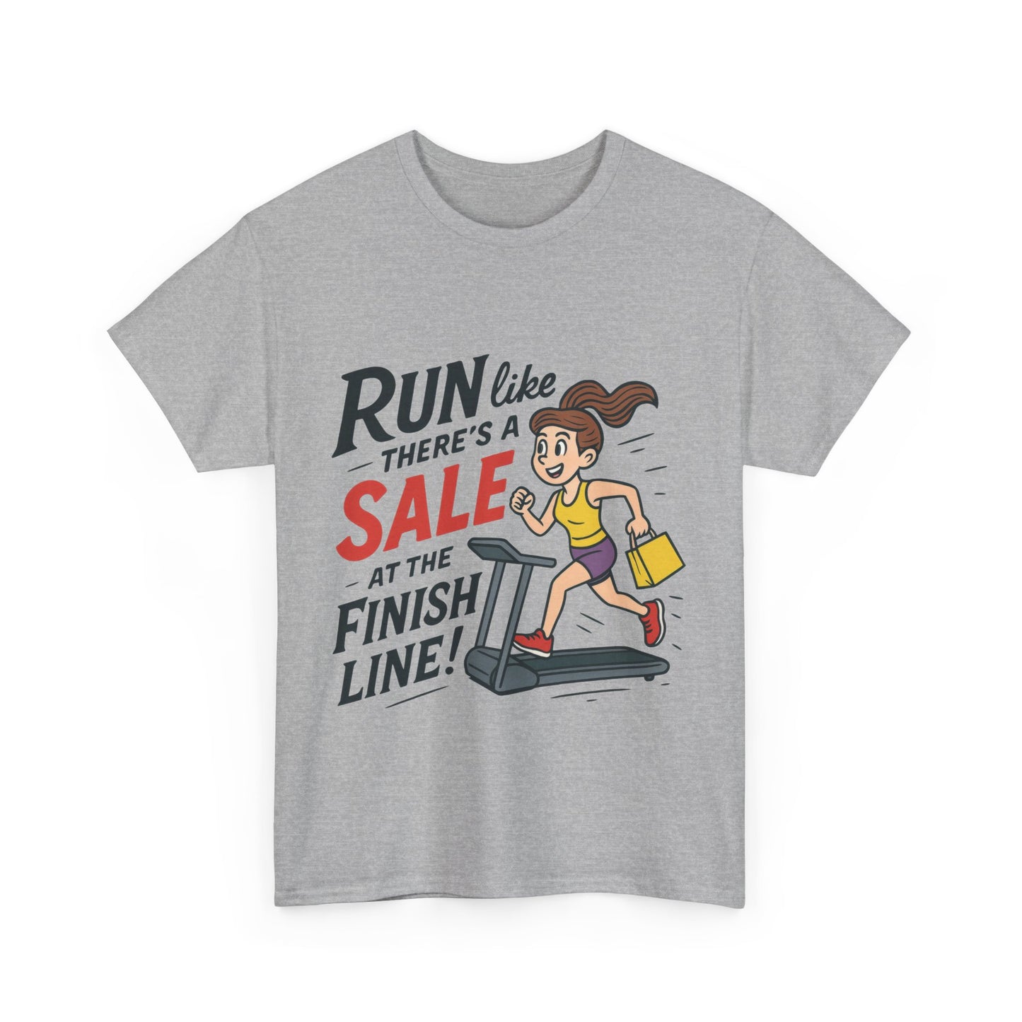Motivational Fitness Tee, Workout Shirt, Funny Exercise Gym Top, Funny Shopping Tee, Treadmill Runner Shirt for Her,  run for sale tee