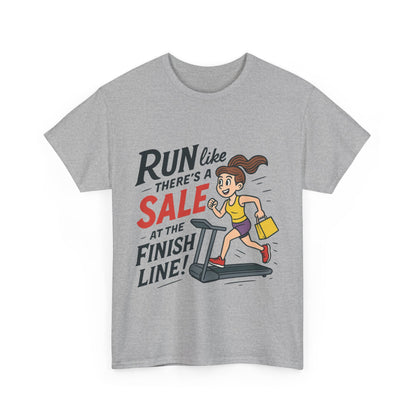 Motivational Fitness Tee, Workout Shirt, Funny Exercise Gym Top, Funny Shopping Tee, Treadmill Runner Shirt for Her,  run for sale tee