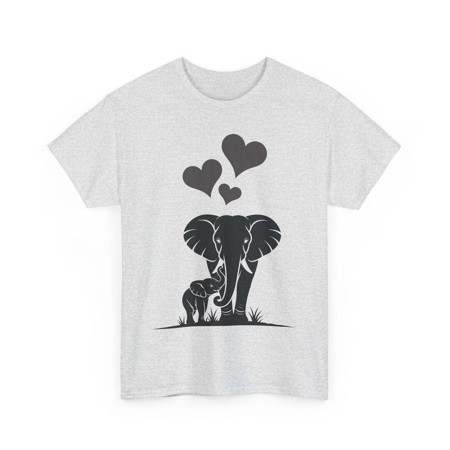Elephant Mom and Baby T-Shirt, Elephant Love Cotton Tee, Cute Animal Shirt, Animal Lover Gift, Cute Minimalist Elephant Design