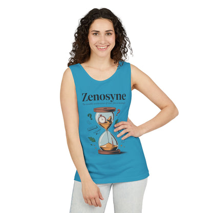 Zenosyne Tank Top, Unisex Garment-Dyed Tee, Time Awareness Gift, Casual Summer Wear, Philosophy Shirt, Unique Everyday Apparel