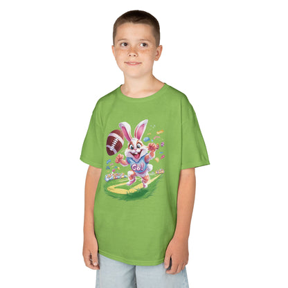 Touchdown Bunny Kids T-Shirt - Cute Easter Football Shirt for Kids, Fun Spring Outfit, Sports Bunny Tee Gift for Little Athletes Easter Gift