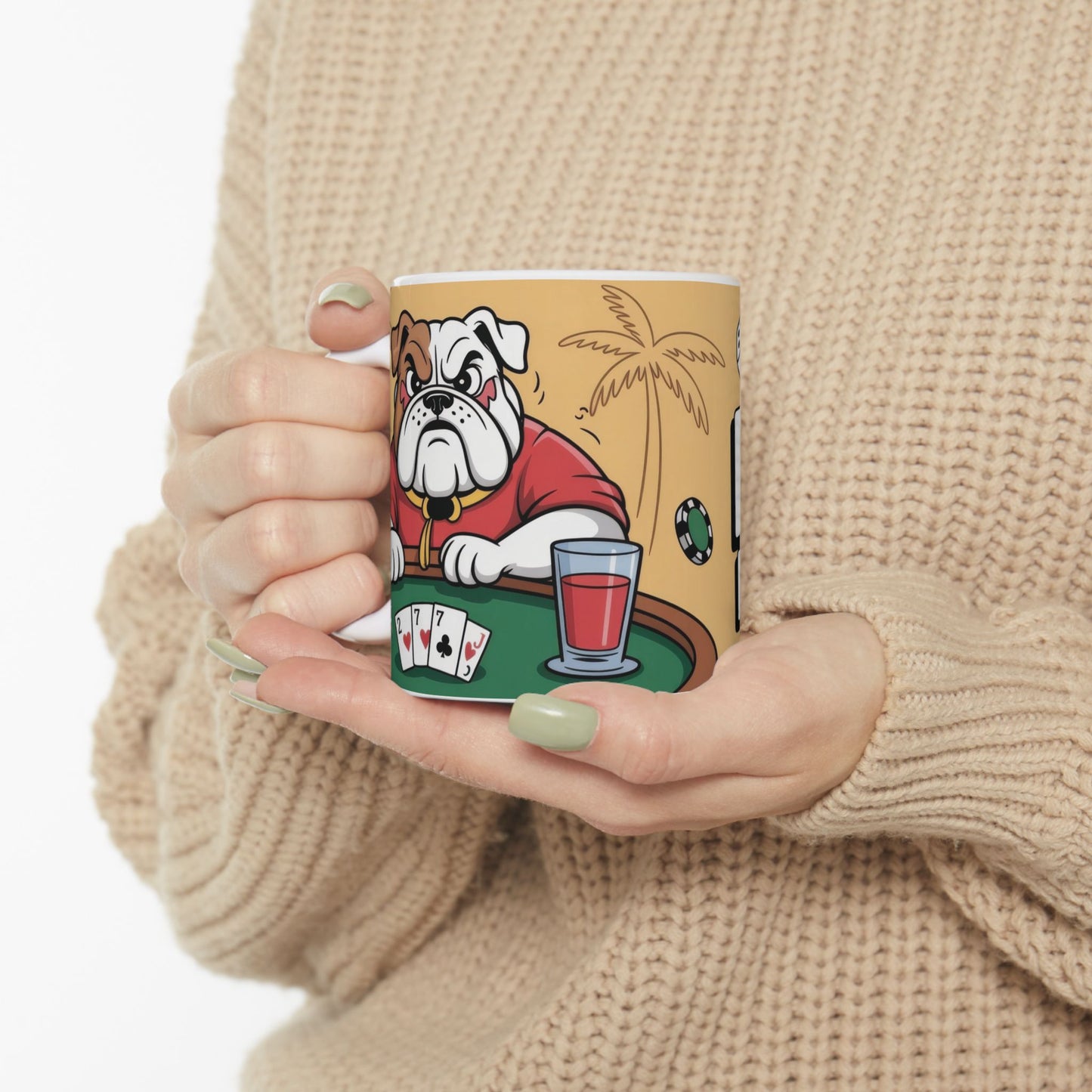 The Bluff Is Real Mug, Funny Poker Dog Coffee Cup, Gambling Gift, All In Poker Lover Humor, for Card Game Nights, Fun Gifts for Gamers