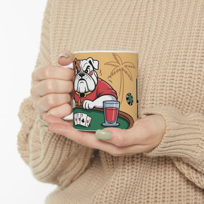 The Bluff Is Real Mug, Funny Poker Dog Coffee Cup, Gambling Gift, All In Poker Lover Humor, for Card Game Nights, Fun Gifts for Gamers