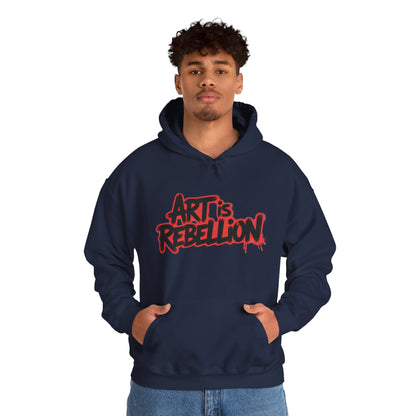 Men's Heavy Blend™ Hooded Sweatshirt, Art Is Rebellion Men's Hoodie, Graffiti Street Art Pullover, Urban Rebellion Hoodie for Skaters