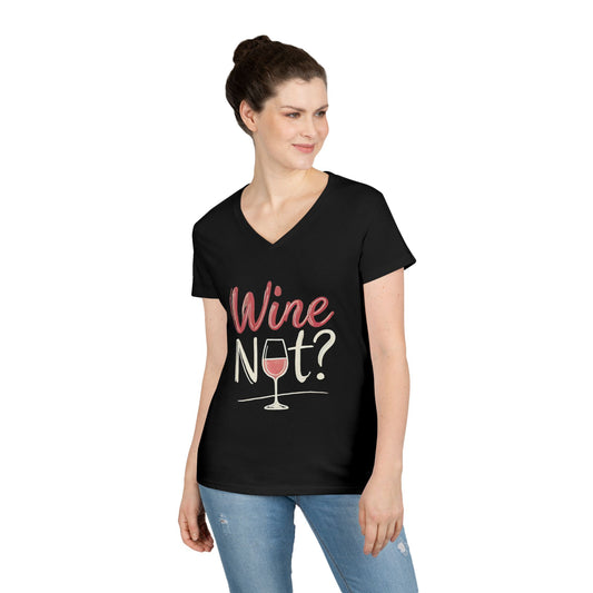 Wine Themed Ladies' V-Neck T-Shirt, Wine Lover Gift, Wine Humor Shirt, Girls Night Party Tee, Wine Pun Graphic Top, Fun Drink Shirt