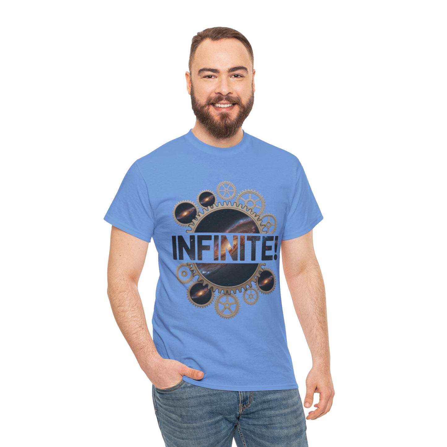Steampunk Space Gears T-Shirt, Unisex Infinite Universe Graphic Tee, Cosmic Mechanical Design Tee for Sci-Fi & Engineering Lovers