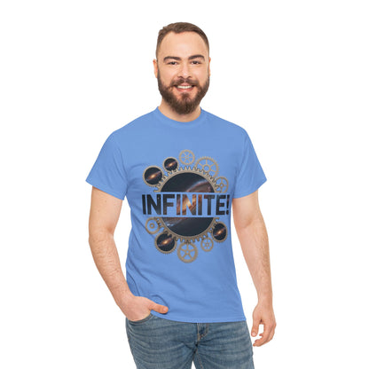 Steampunk Space Gears T-Shirt, Unisex Infinite Universe Graphic Tee, Cosmic Mechanical Design Tee for Sci-Fi & Engineering Lovers