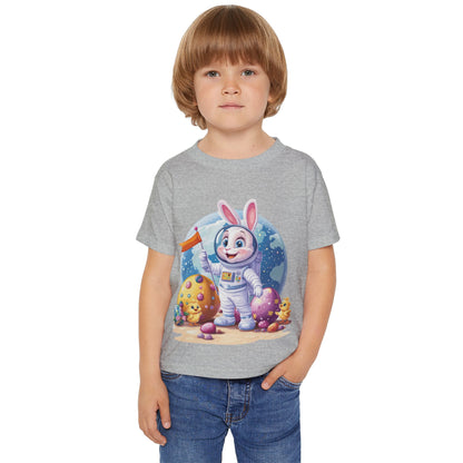 Kids Easter Astronaut Bunny T-Shirt, Space Bunny with Eggs, Galaxy Adventure Tee, Cute Bunny Gift for Boys and Girls, Easter Gift Toddler