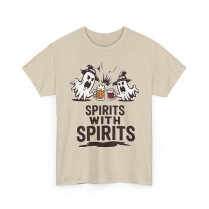 Spirits With Spirits Men's T-Shirt, Funny Ghost Drinking Halloween Party Graphic Tee