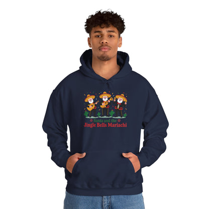 Santa and the Jingle Bells Mariachi Hoodie, Funny Mexican Santa Christmas Hoodie, Latin Fiesta Holiday Sweatshirt