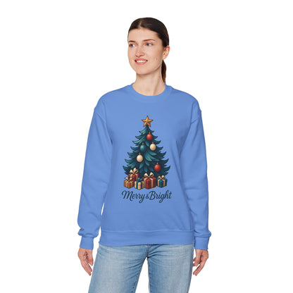Merry Bright Christmas Sweatshirt, Cozy Holiday Pullover