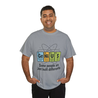 Funny Mens Genius T-Shirt, Periodic Table Nerd Shirt, Science Humor Tee for Smart Guys, Perfect Gift for Science Lovers