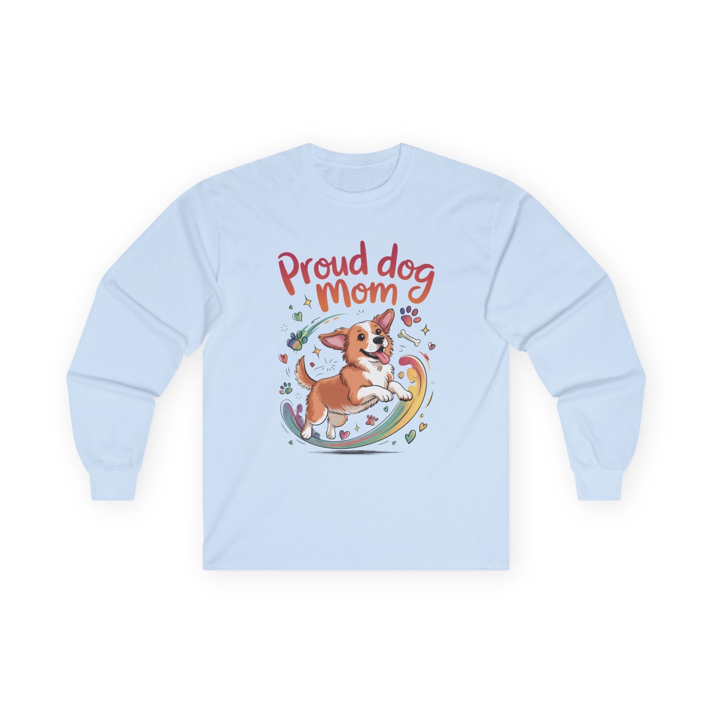Proud Dog Mom Long Sleeve Tee, Cute Pet Lover Shirt, Gifts for Dog Owners, Mother's Day, Animal Lover Apparel,  Dog Mom Apparel
